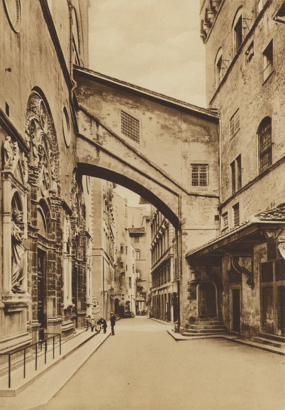 Firenze / Florencie: Kostel S Michele, Spodní část ze západní strany, Arnolfo di Cambio a Taddeo Gaddi (černobílá fotografie) od Italian Photographer