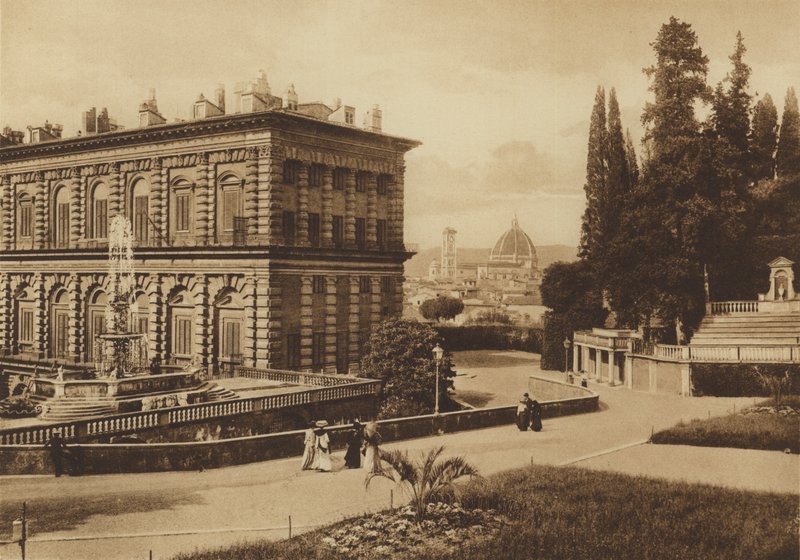 Firenze / Florencie: Palazzo Pitti, zadní (č/b foto) od Italian Photographer