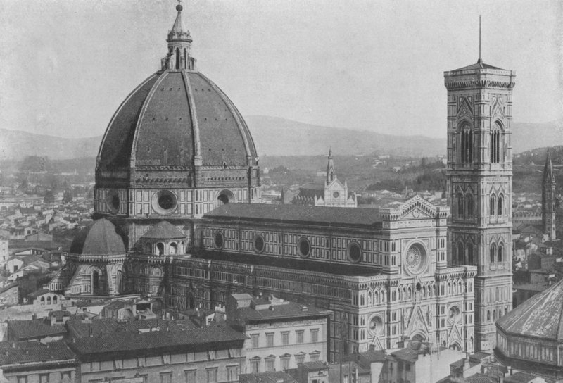 Florencie, katedrála Panoramatický pohled z dómu San Lorenzo (černobílá fotografie) od Italian Photographer