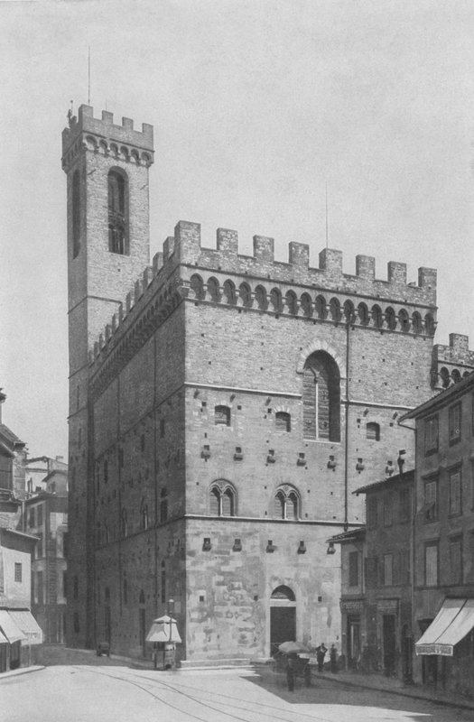 Florencie, Palazzo del Podesta, Národní muzeum (černobílá fotografie) od Italian Photographer