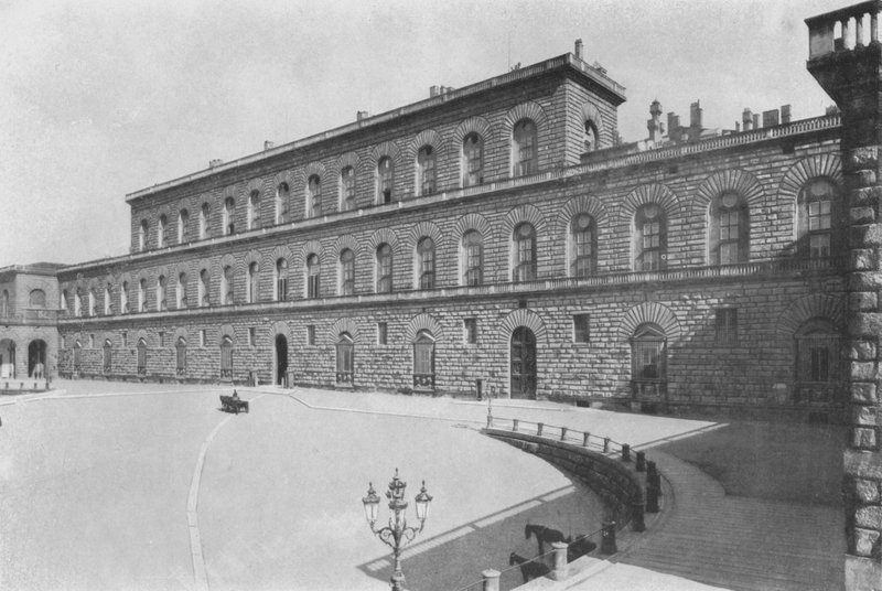 Florencie, R Palazzo Pitti (černobílá fotografie) od Italian Photographer