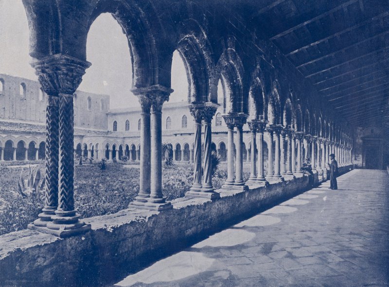 Itálie: Monreale, benediktinský klášter (černobílá fotografie) od Italian Photographer