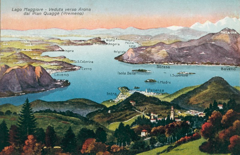 Jezero Maggiore, Pohled na Aronu z Pian Quagge, Premeno (barevné foto) od Italian Photographer