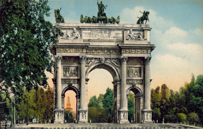 Milán / Milan: Arco della Pace (barevné foto) od Italian Photographer