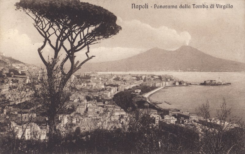 Neapol - Neapol, panorama od Vergiliovy hrobky (čb fotografie) od Italian Photographer