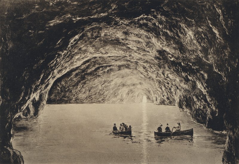 Neapol: Capri, Grotta Azzurra (černobílá fotografie) od Italian Photographer