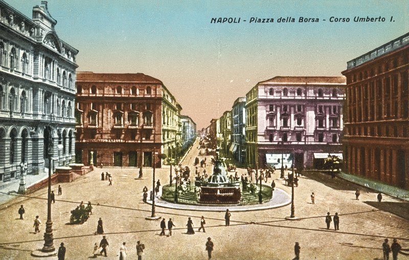 Neapol, Itálie, Piazzo Della Borsa, Corso Umberto I od Italian Photographer