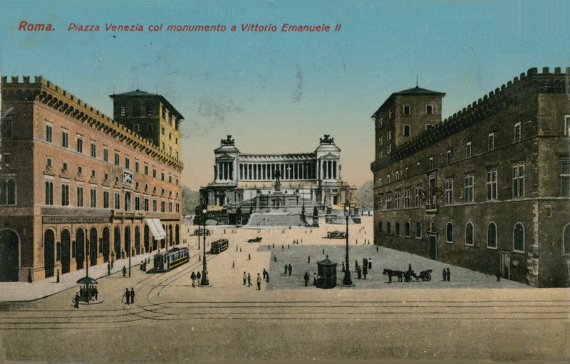 Piazza Venezia a pomník italského krále Viktora Emanuela II., Řím. Pohlednice odeslána v roce 1913. od Italian Photographer