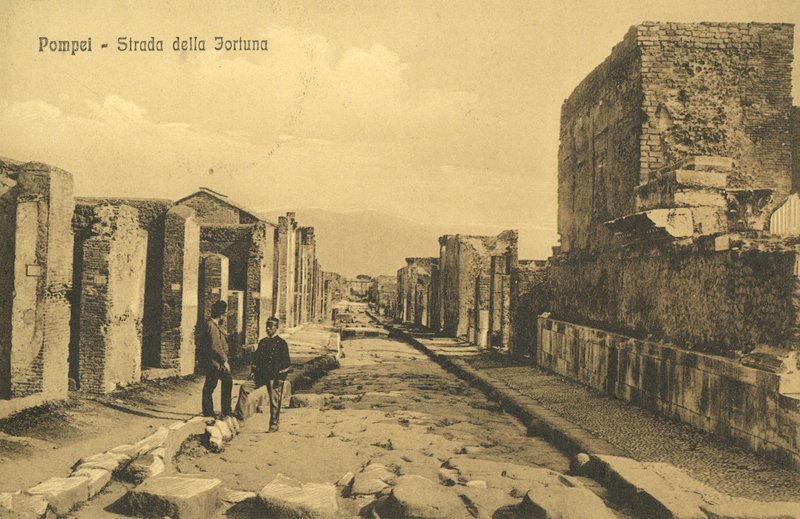 Pompeje, Itálie, Strada Della Fortuna od Italian Photographer