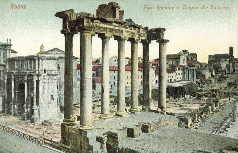 Řím, Itálie, Forum Romanum, Saturnův chrám od Italian Photographer