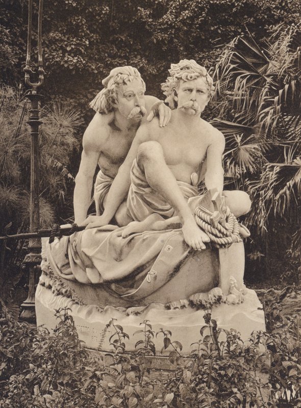 Sicílie / Sicílie: Villa Giulia a skupina Canaris, socha Civiletti (čb foto) od Italian Photographer