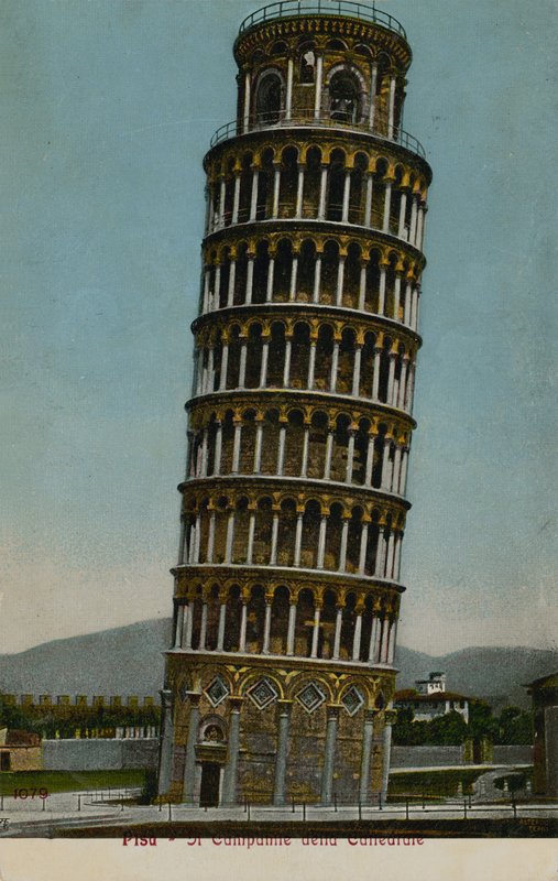 Šikmá věž v Pise. Pohlednice odeslána v roce 1913. od Italian Photographer