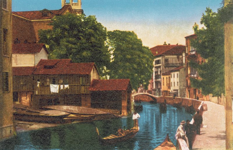 Benátky/Benátky: Rio a Ponte S Trovaso Alle Zattere (barevné foto) od Italian Photographer