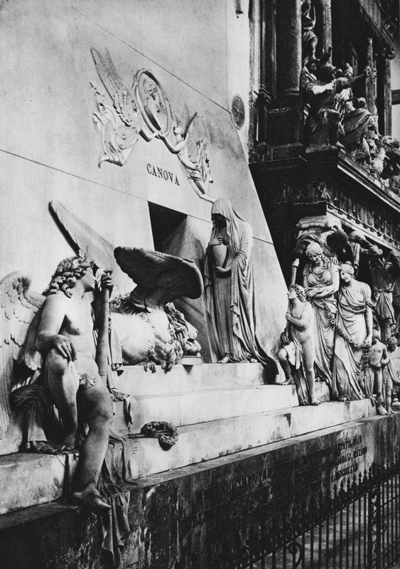 Benátky, Monumento a Canova (černobílá fotografie) od Italian Photographer