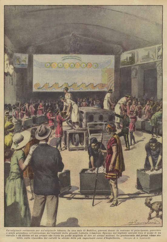 Originální ceremoniál pro originální tombolu (barevná litografie) od Italian School