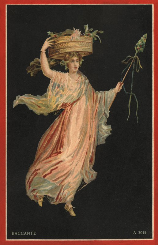 Baccante (barevná litografie) od Italian School