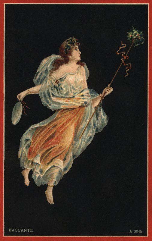 Baccante (barevná litografie) od Italian School