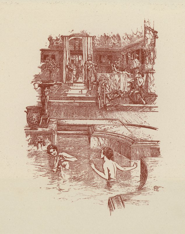 Římské lázně (litografie) od Italian School