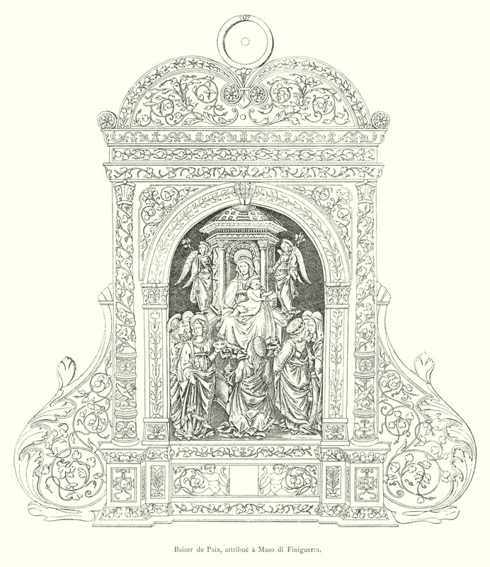 Polibek míru, připisovaný Maso di Finiguerra (rytina) od Italian School