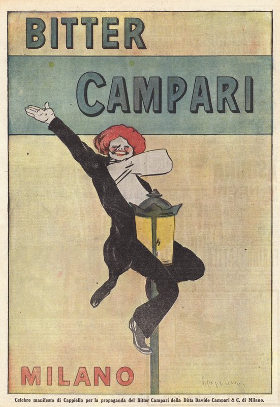 Campari Bitters (barevná litografie) od Italian School