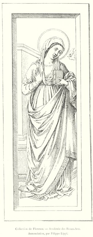 Sbírka Florencie, Akademie výtvarných umění, Zvěstování, Filippo Lippi (rytina) od Italian School