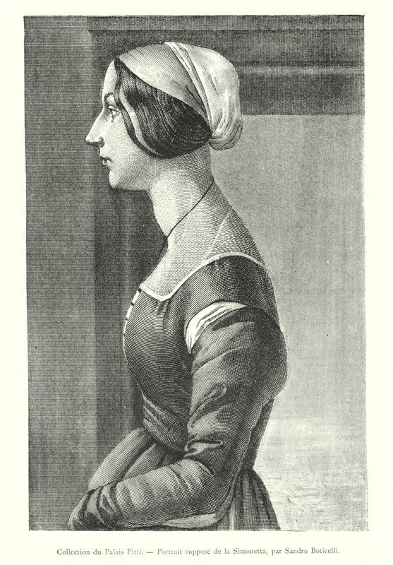 Pitti Palace Collection, údajný portrét Simonetty, od Sandro Boticelli (rytina) od Italian School
