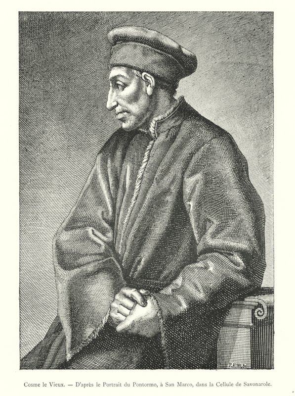 Cosimo starší, Po portrétu Pontorma, v San Marco, v cele Savonarola (rytina) od Italian School