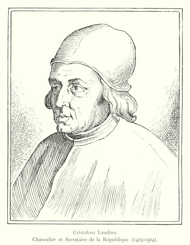 Cristoforo Landino, kancléř a tajemník republiky od Italian School