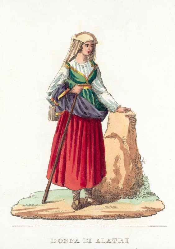 Donna Di Alatri (barevná rytina) od Italian School
