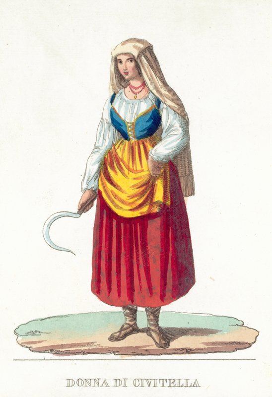 Donna Di Civitella (barevná rytina) od Italian School
