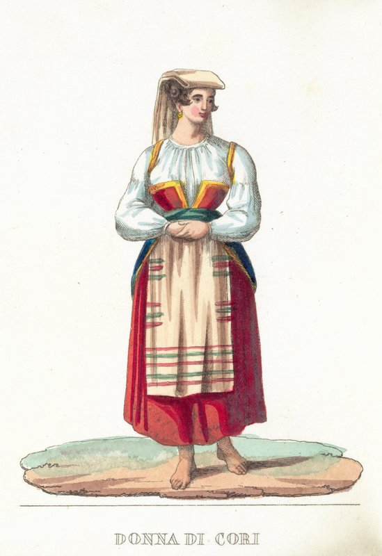 Donna Di Cori (barevná rytina) od Italian School