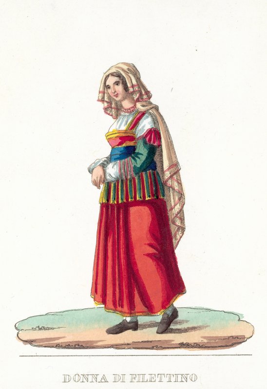 Donna Di Filettino (barevná rytina) od Italian School