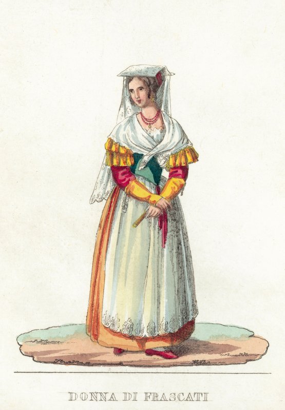 Donna Di Frascati (barevná rytina) od Italian School