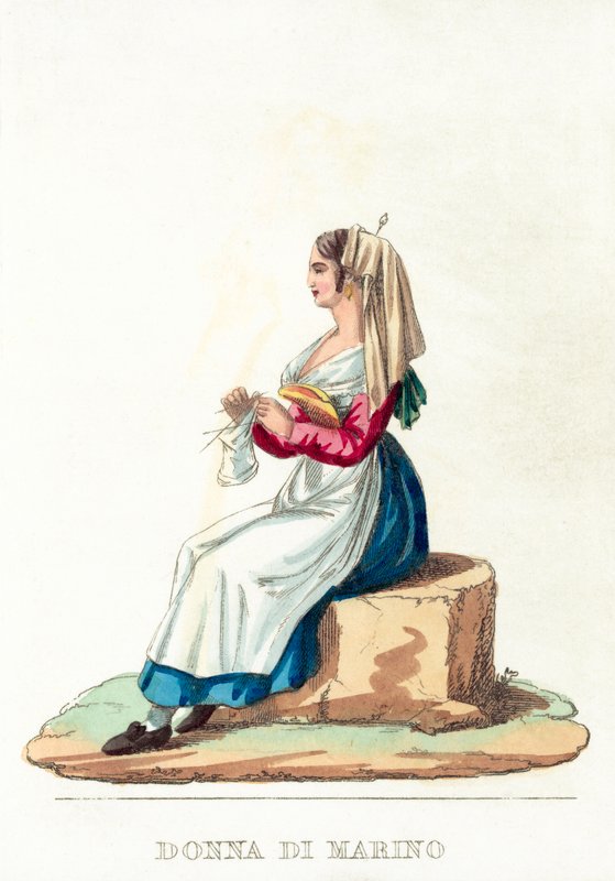 Donna Di Marino (barevná rytina) od Italian School