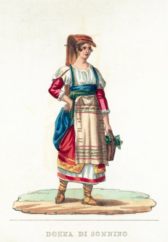 Donna Di Sonnino (barevná rytina) od Italian School