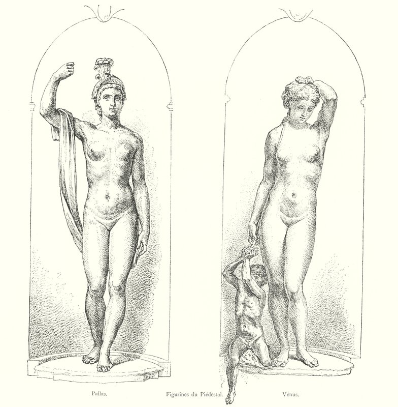 Figurines du Piedestal, Pallas, Venuše (rytina) od Italian School