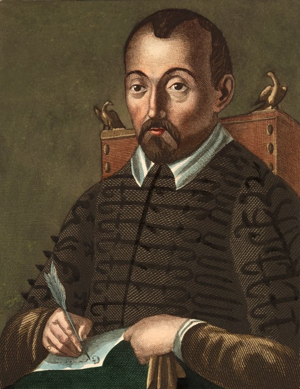 Giovanni Battista Guarini, italský diplomat, básník a dramatik (barevná rytina) od Italian School