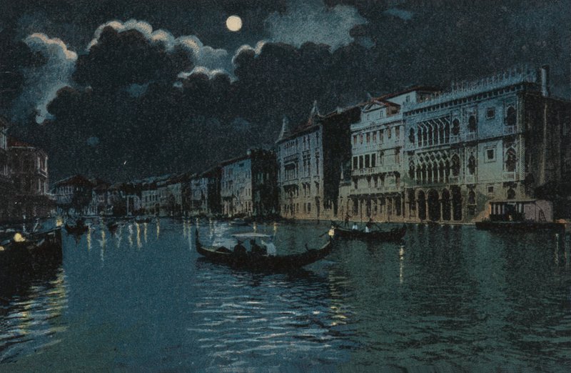 Canal Grande (barevná litografie) od Italian School