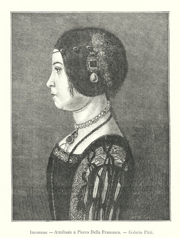 Inconnue, Attribuee a Pierro Della Francesca, Galerie Pitti (rytina) od Italian School