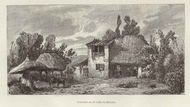 Itálie - chaty v údolí řeky Brenty od Italian School