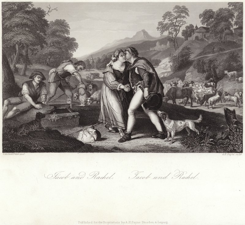 Jacob a Rachel od Italian School