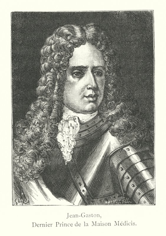 Jean-Gaston, poslední princ z rodu Medicejských (rytina) od Italian School