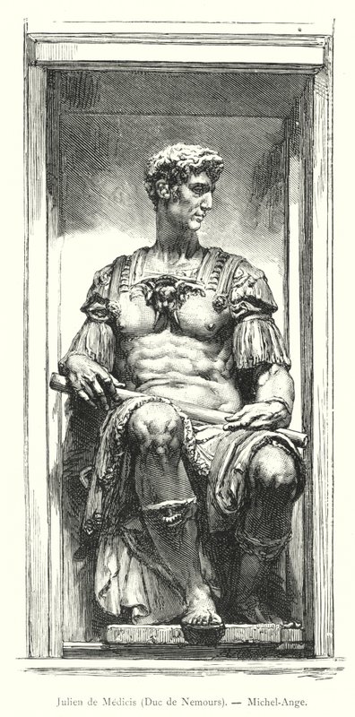 Julien de Medici, Duc de Nemours, Michel-Ange (rytina) od Italian School