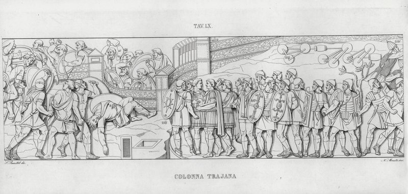 Trajánův sloup (rytina) od Italian School