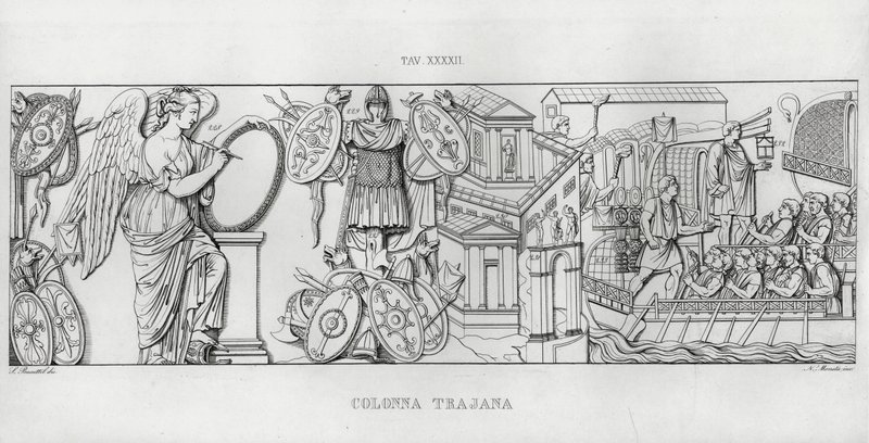 Trajánův sloup, Trajánův sloup (rytina) od Italian School