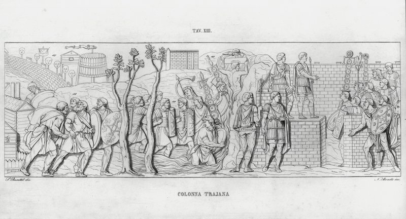 La Colonna Trajana, Trajánův sloup od Italian School