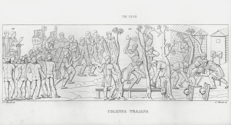 La Colonna Trajana, Trajánův sloup od Italian School