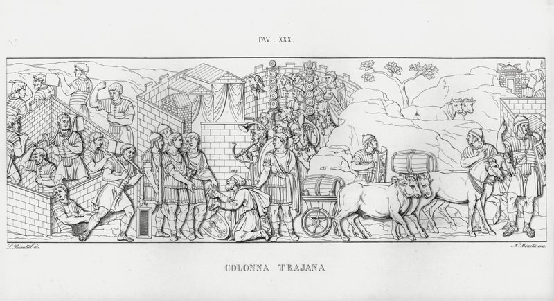 La Colonna Trajana, Trajánův sloup od Italian School