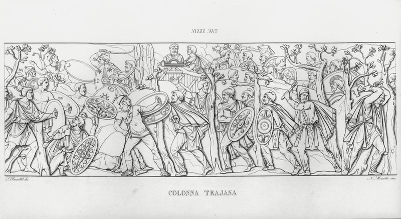 La Colonna Trajana, Trajánův sloup od Italian School