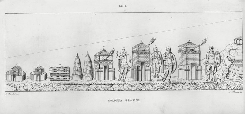 La Colonna Trajana, Trajánův sloup od Italian School